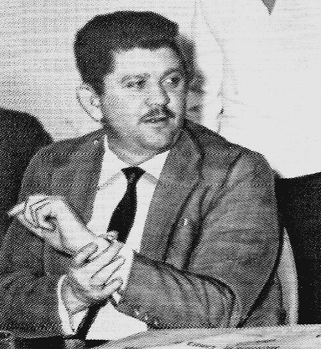 O deputado Rubens Paiva durante CPI na Câmara, em 1963