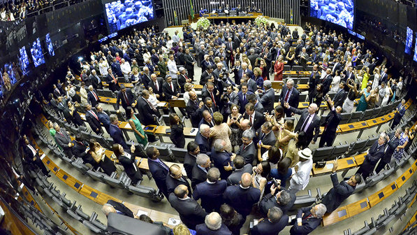 Plenário da Câmara dos Deputados durante solenidade de posse da Presidente da República, Dilma Rousseff - 01/01/2015