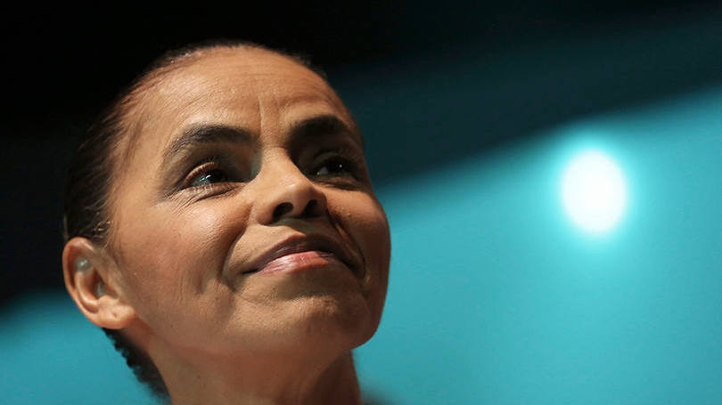 Marina Silva (PSB), que ficou em terceiro lugar no 1º turno, durante entrevista coletiva em São Paulo