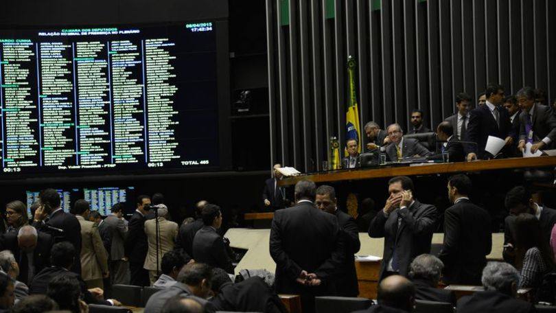Plenário da Câmara dos Deputados durante a votação da PL4330, sobre terceirizações