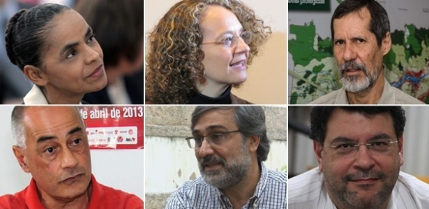 Os ex-petistas Marina Silva (PSB), Luciana Genro (PSOL), Eduardo Jorge (PV), Zé Maria (PSTU), Mauro Iasi (PCB) e Rui Costa Pimenta (PCO)