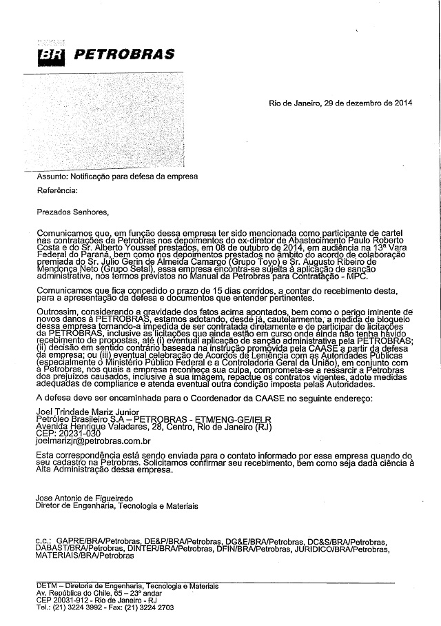 OFICIO BLOQUEIO CARTEL