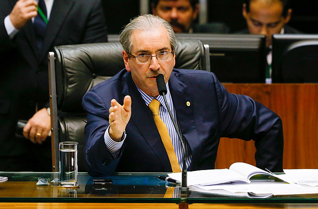 O presidente da Câmara dos Deputados, Eduardo Cunha (PMDB-RJ), em sessão plenária