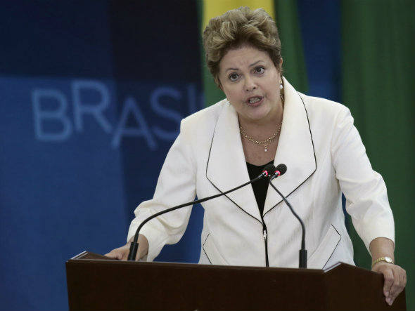 Presidente Dilma Rousseff durante posse de novos ministros, no Palácio do Planalto, em Brasília