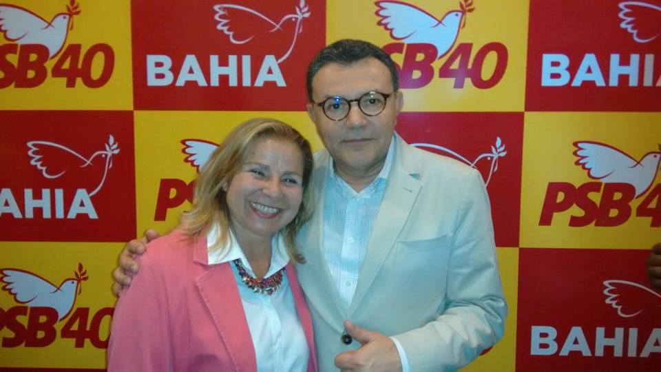 Sônia Fontes e Carlos Siqueira, presidente nacional do PSB