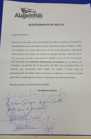 REQUERIMENTO CPI DO SAAE