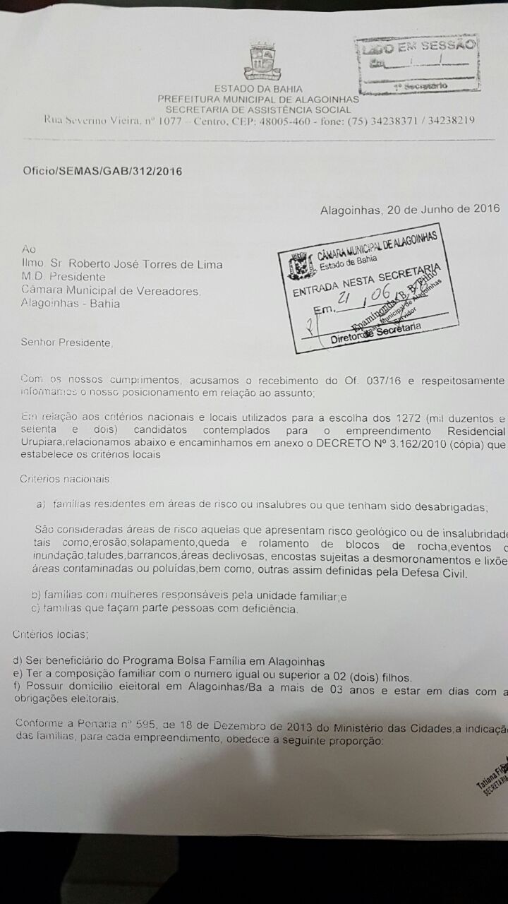 1 - Ofício resposta à Câmara (parte 1)