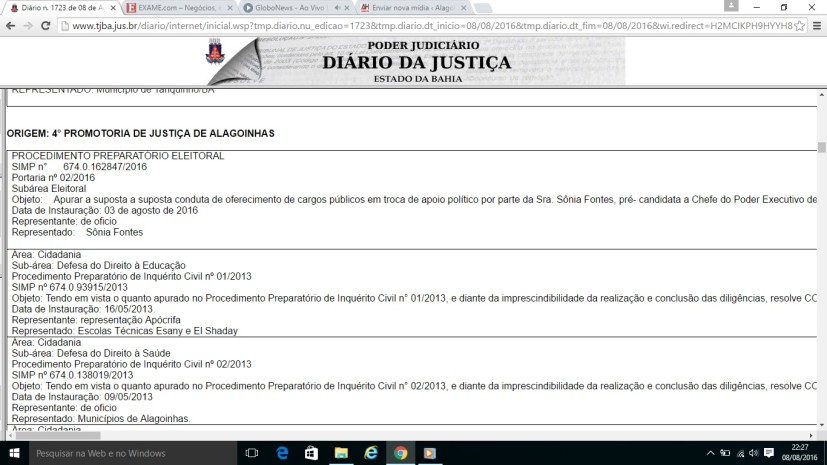 Diário oficial - Sônia Fontes