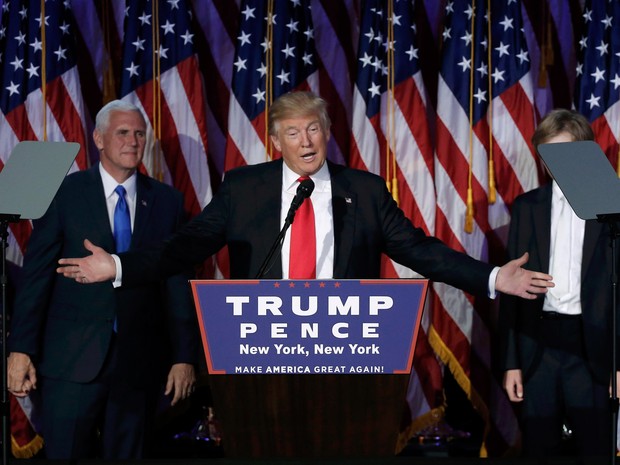 O presidente eleito Donald Trump após vitória (Foto: Mike Segar/Reuters)