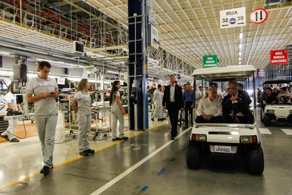 Goiana (PE) - O presidente Michel Temer durante visita a planta industrial da Fiat Chrysler Automobiles (Beto Barata/PR)