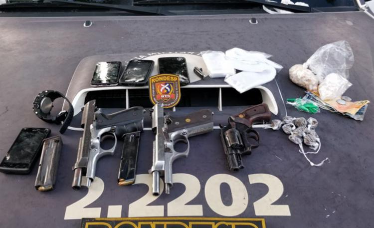 Armas, munições e drogas foram apreendidos pela polÃcia - Foto: Divulgação | SSP